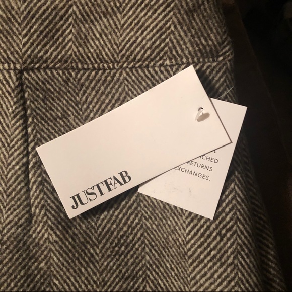 JustFab Brown Herringbone Wool Blend Plus Size Skirt XXL NWT - Picture 5 of 9